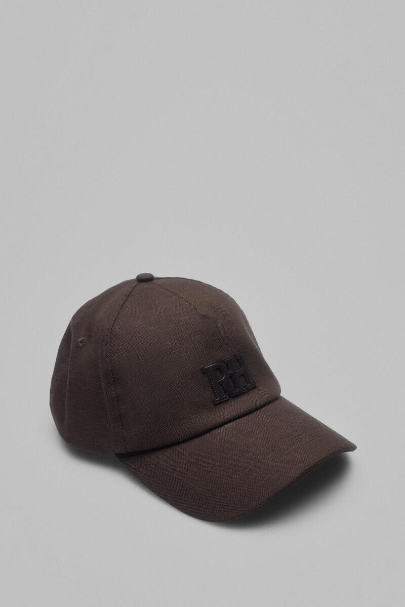 

Кепка-козырек из льняного текстиля Pedro del Hierro, коричневый
