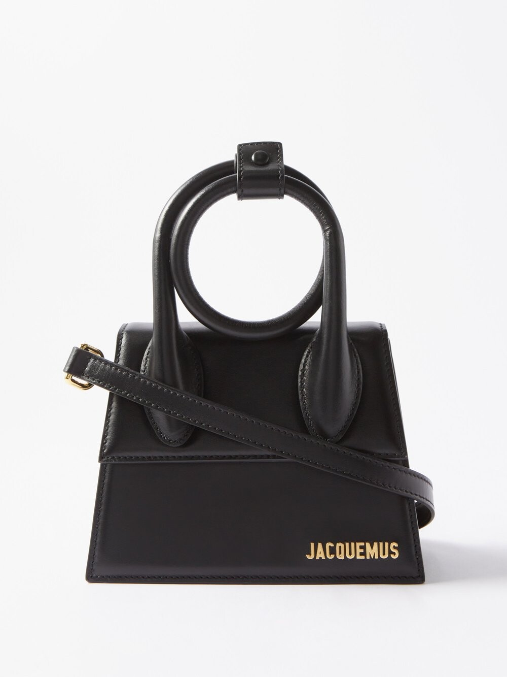 

Мини-кожаная сумка chiquito noeud Jacquemus, черный