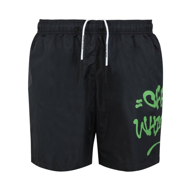 

Шорты для плавания Off-White Logo Print Black Swim Shorts, черный