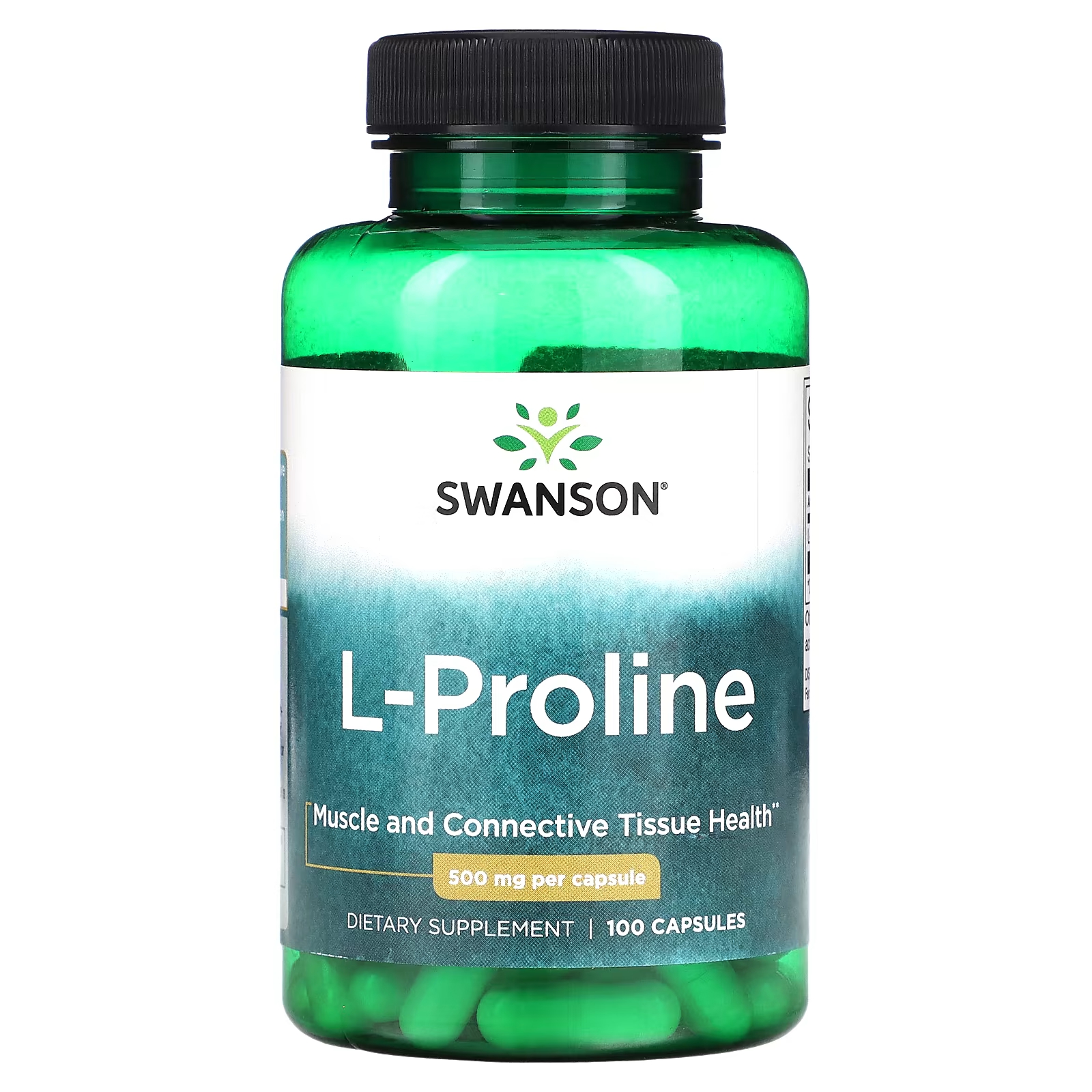 L-пролин Swanson, 500 мг, 100 капсул