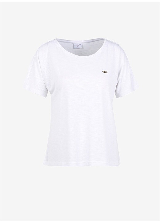 

Однотонная белая женская футболка с круглым вырезом U.S. Polo Assn., Белый