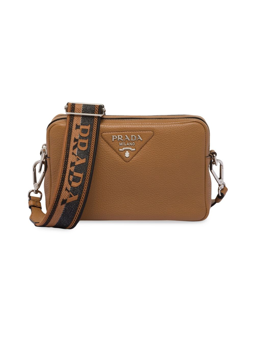 

Средняя кожаная сумка Prada, коричневый
