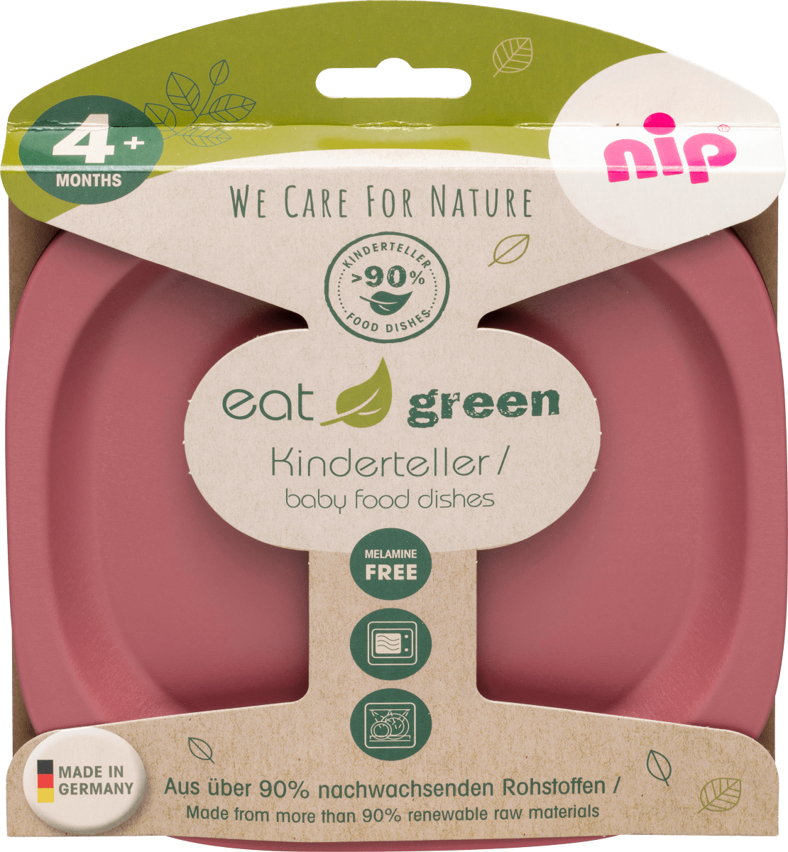 Тарелка Eat Green красная 2 шт. Nip