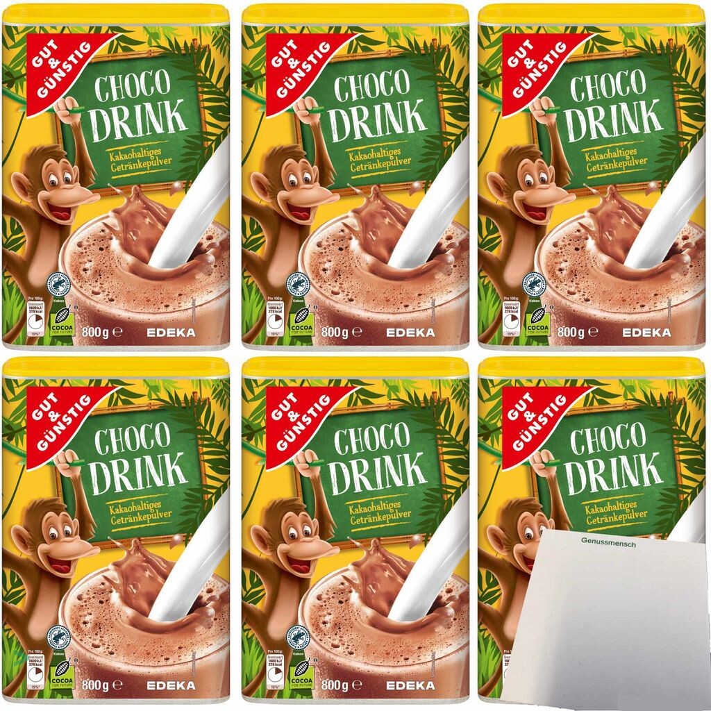 

Gut& Choco Drink Порошковый напиток с какао и шоколадным вкусом, 6 шт. (упаковка 6х800 г) + блок уси USY