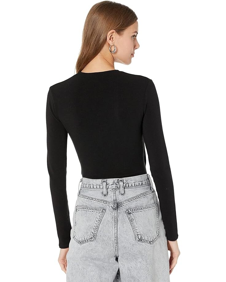 

Боди Madewell Wrap Thong Bodysuit, реальный черный