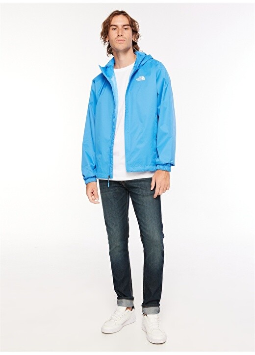 Синее мужское пальто с капюшоном The North Face