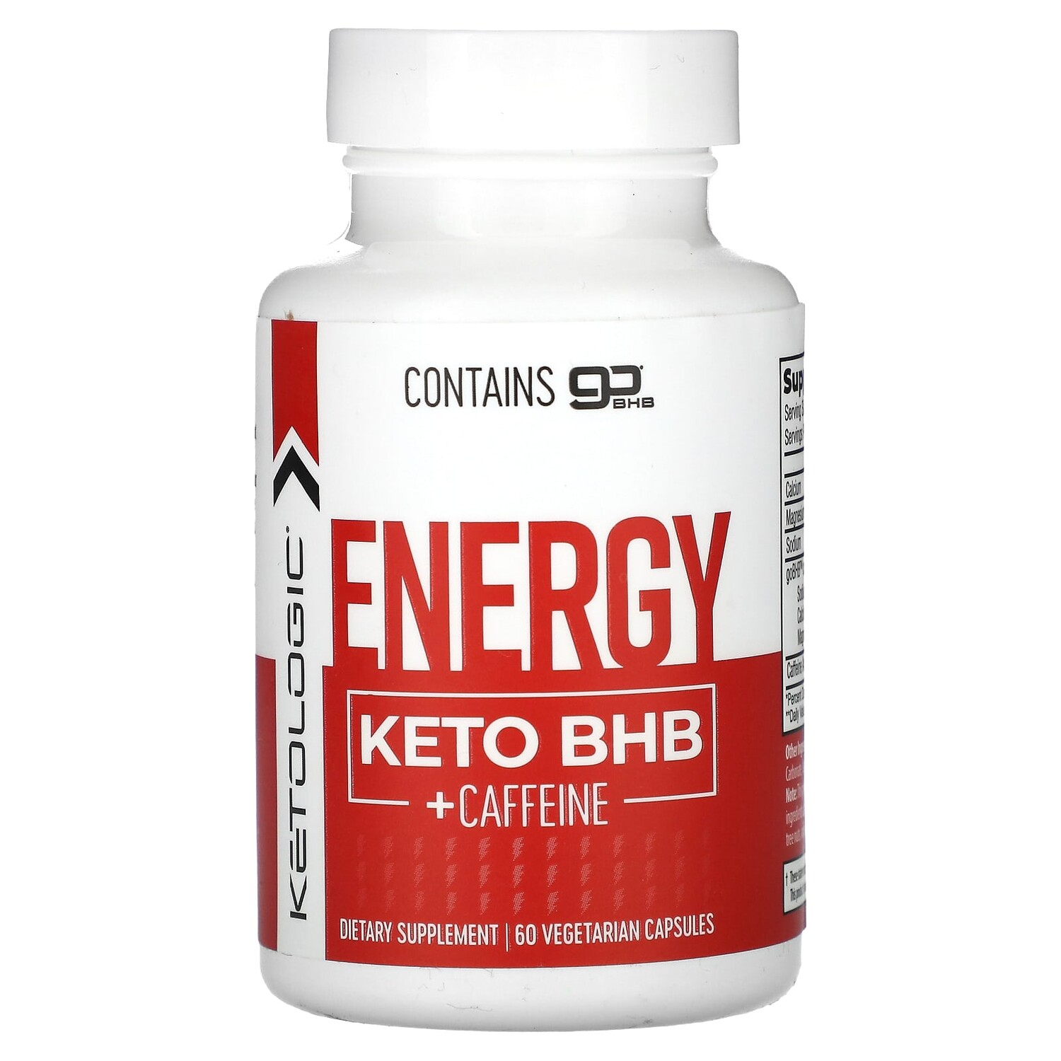

Energy Keto BHB + кофеин, 60 вегетарианских капсул, KetoLogic