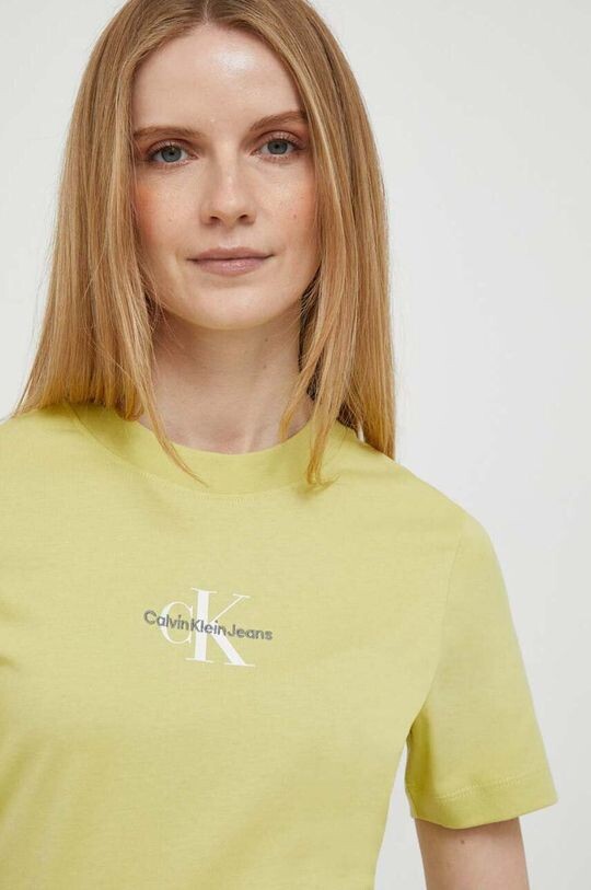 

Хлопковая футболка Calvin Klein Jeans, желтый
