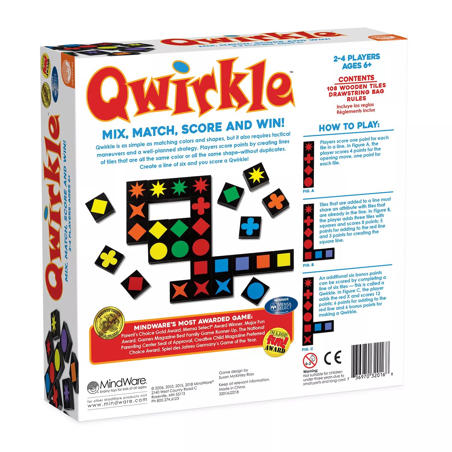 Настольная игра QWIRKLE «Сопоставление плиток» MindWare