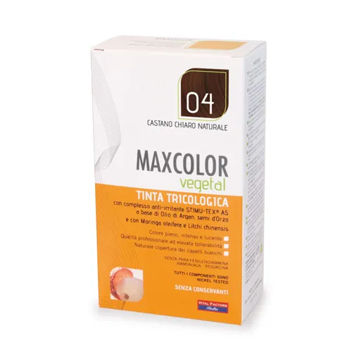 

Краска для волос Max Color Vegetal 04 Натуральный Светло-коричневый 140 мл Vital Factors