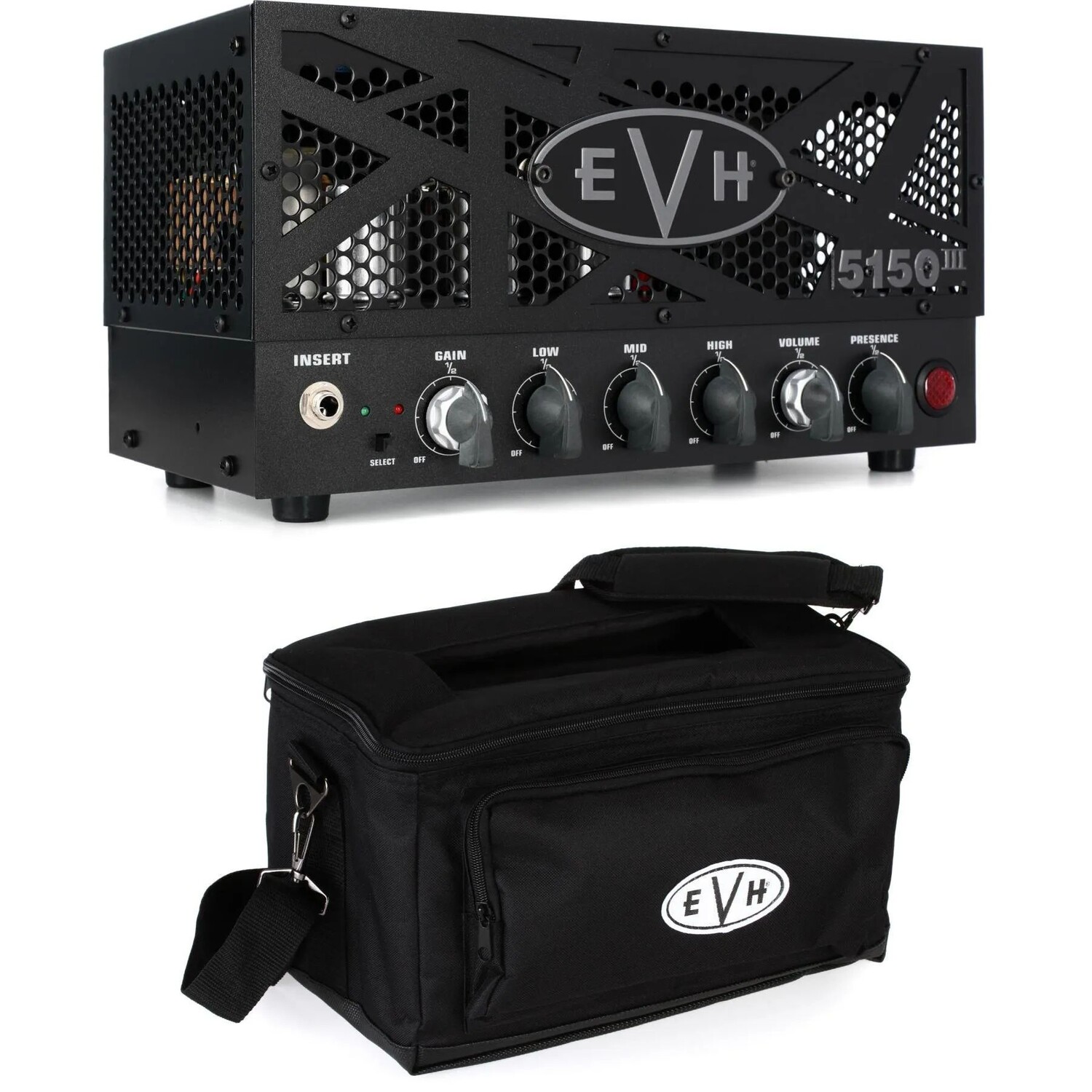 

Новая ламповая головка EVH 5150III LBX-S мощностью 15 Вт с футляром для переноски