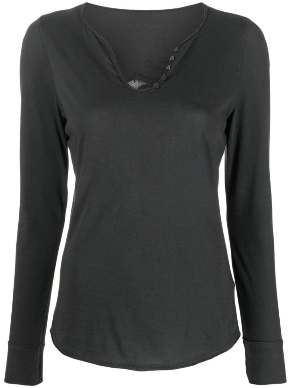 

Футболка Skull Fishnet Henley Zadig&Voltaire, серый