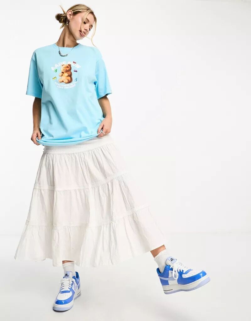 

Синяя футболка AAPE By A Bathing Ape с логотипом мармеладного мишки