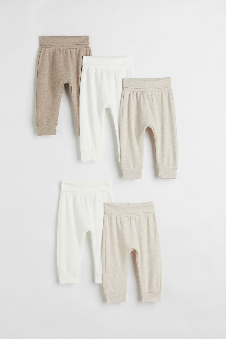 Комплект из 5 хлопковых брюк H&M