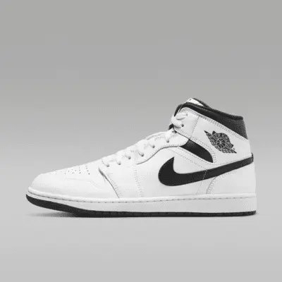 

Кроссовки Jordan Air 1 Mid, цвет White/White/Black/Black