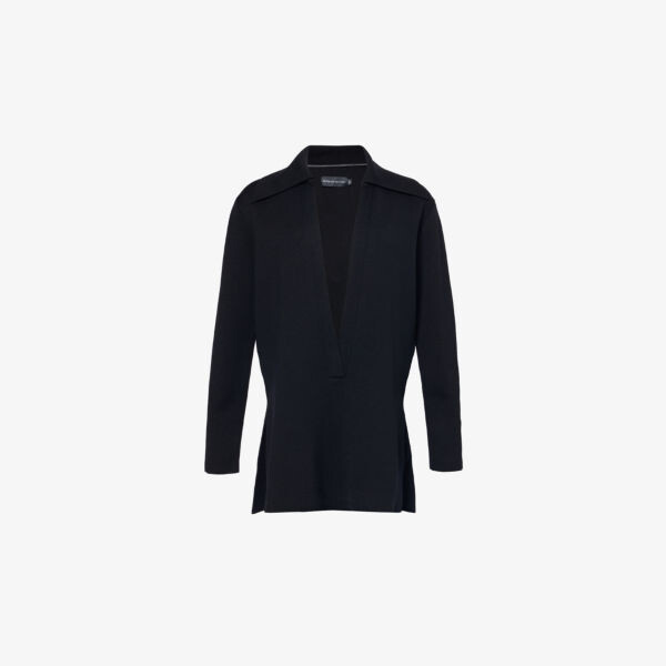 

Топ свободного кроя Luma из шерстяной смеси с V-образным вырезом Brandon Maxwell, черный