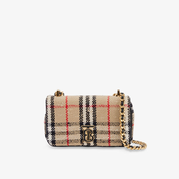 

Мини-сумка на плечо Lola из смесового хлопка Burberry, бежевый