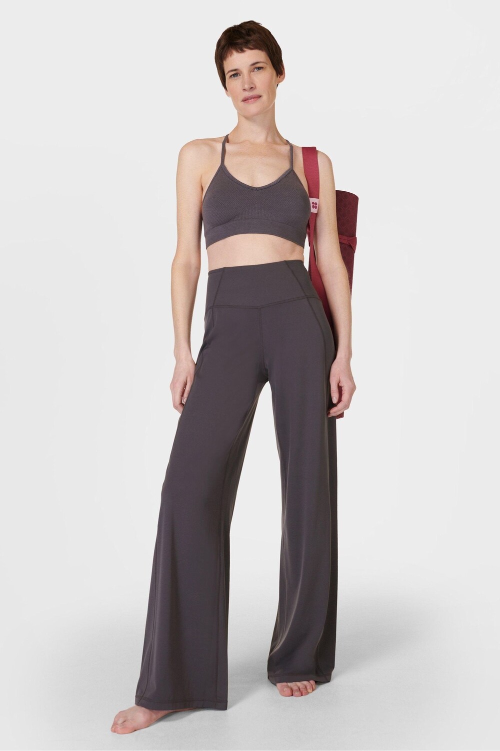 

Супермягкие ультралегкие широкие брюки для йоги Sweaty Betty, серый