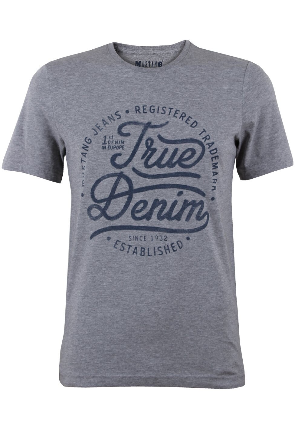 

Футболка с принтом BASIC PRINT Mustang, цвет mid grey melange