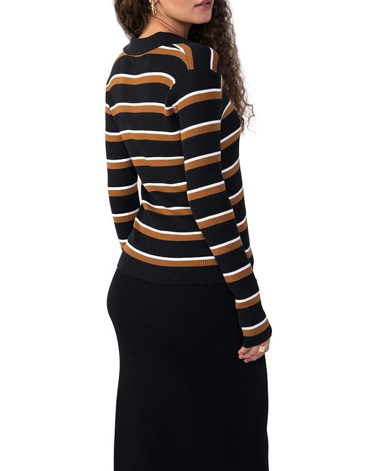 

Свитер Sanctuary Your Love Button Front Top, цвет Black/Spice Stripe
