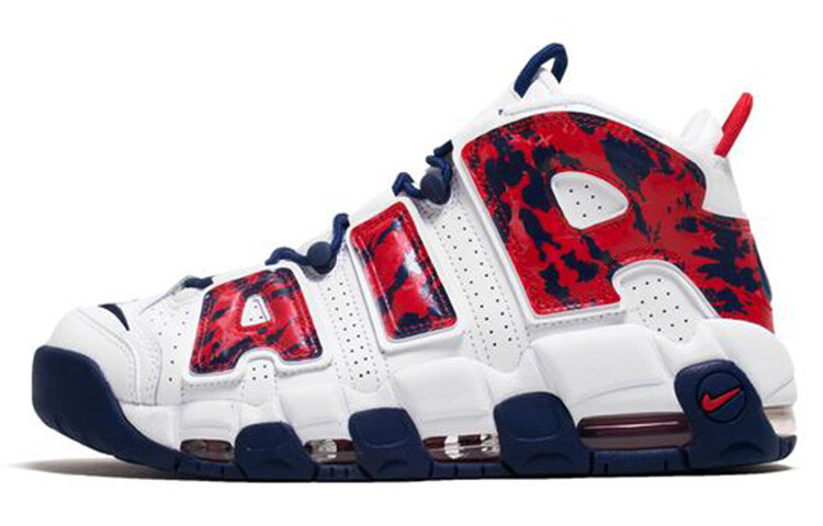 

Мужской Nike Air More Uptempo Red Navy Camo, белый/синий/красный
