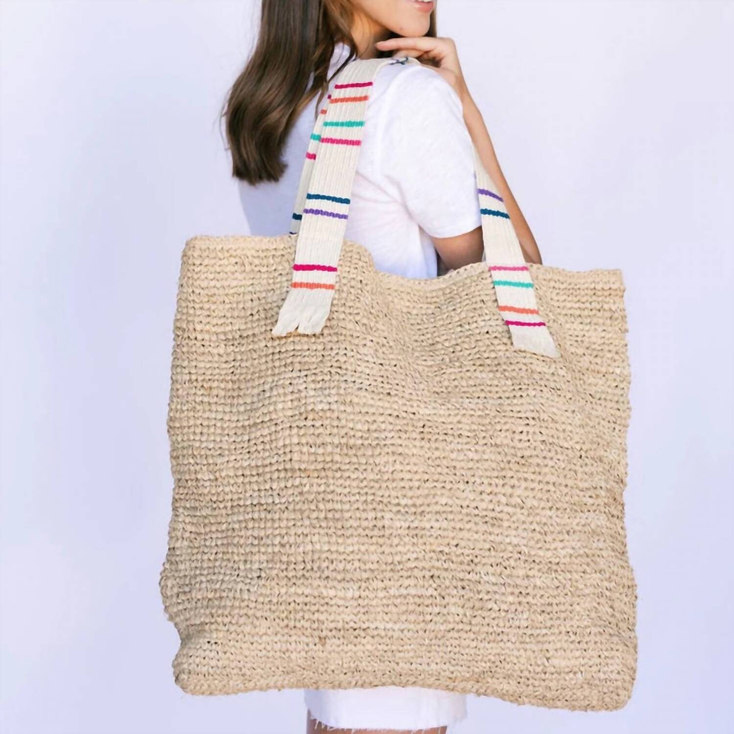 

Большая бежевая большая сумка из рафии Irma Sunshine Tienda, бежевый