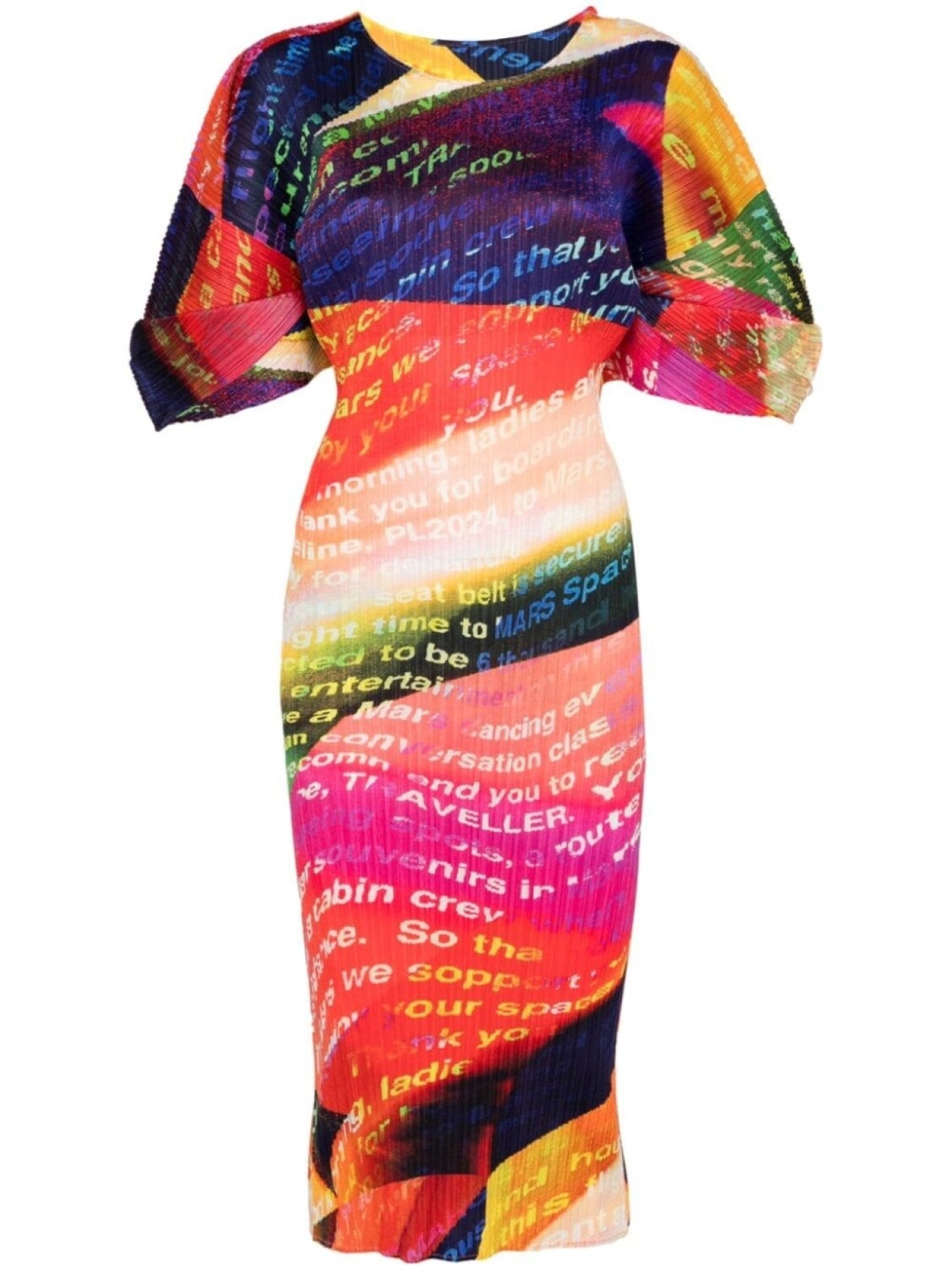 

Pleats Please Issey Miyake платье миди Voyager, оранжевый