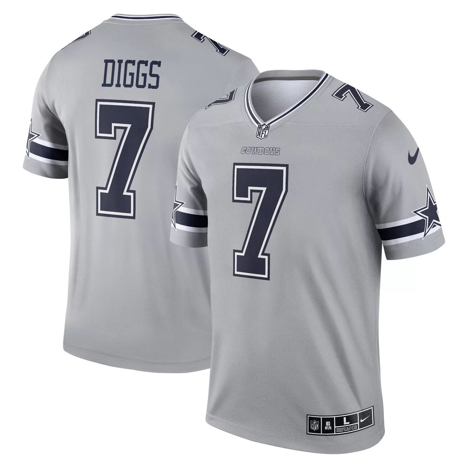 

Мужская серая майка Trevon Diggs Dallas Cowboys Inverted Legend Nike, Серый
