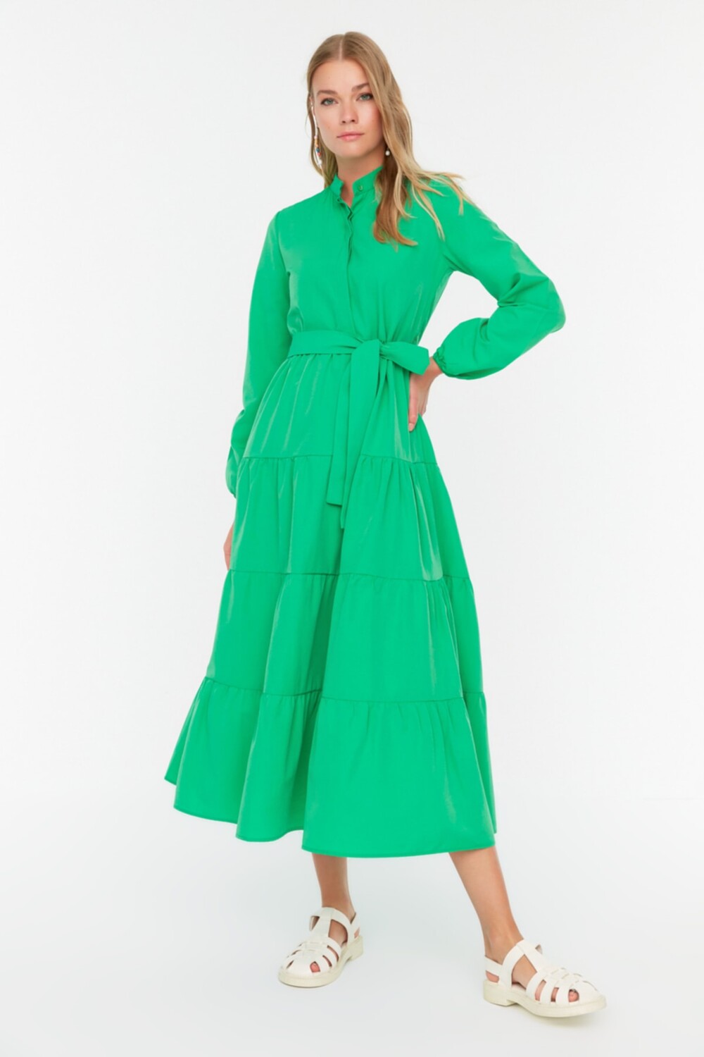 

Платье - Зеленое - Базовое Trendyol Modest, зеленый