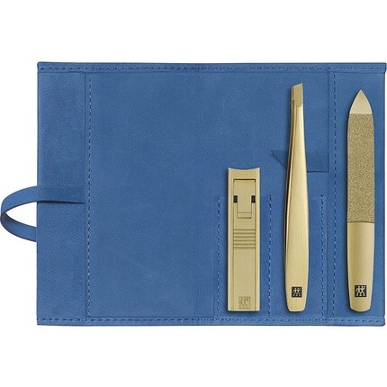 

Набор для ногтей Zwilling Gold Edition TWINOX, 3 шт., воловья кожа, синяя лента