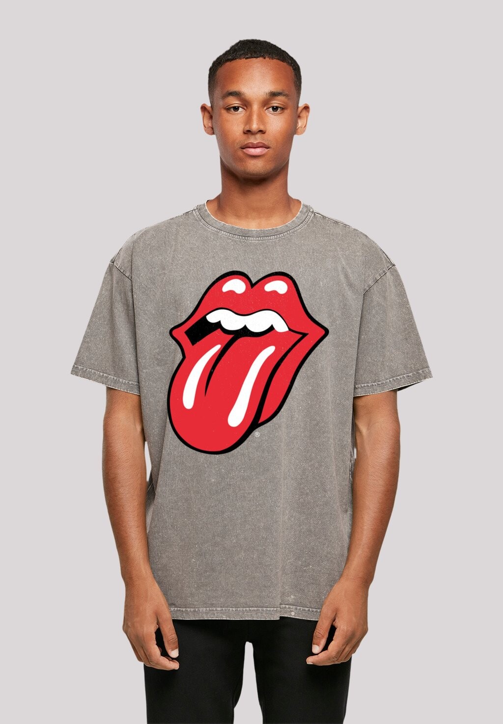 

Футболка с принтом THE ROLLING STONES CLASSIC TONGUE F4NT4STIC, цвет asphalt
