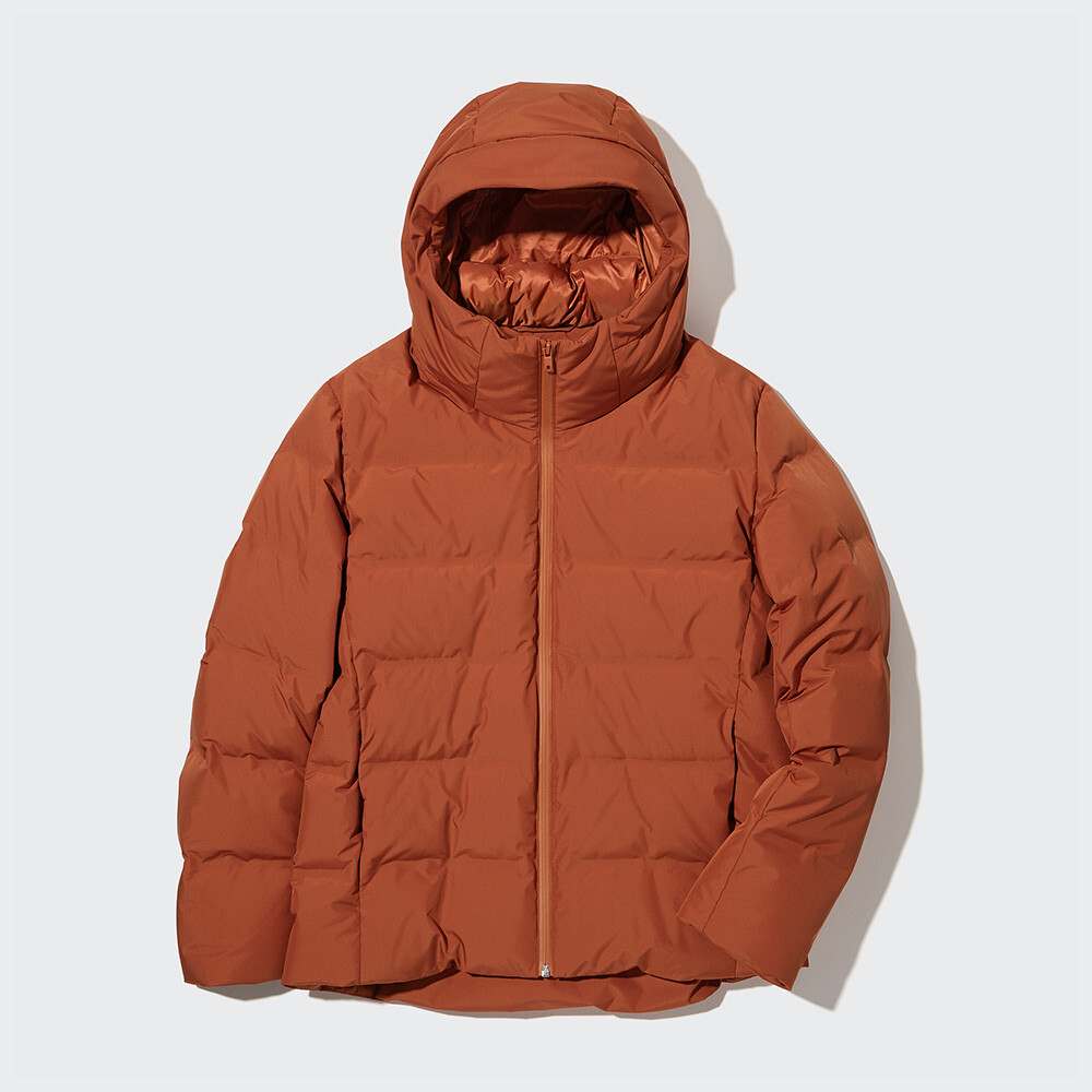 

Пуховик Uniqlo бесшовный в стиле Федерера, оранжево-коричневый