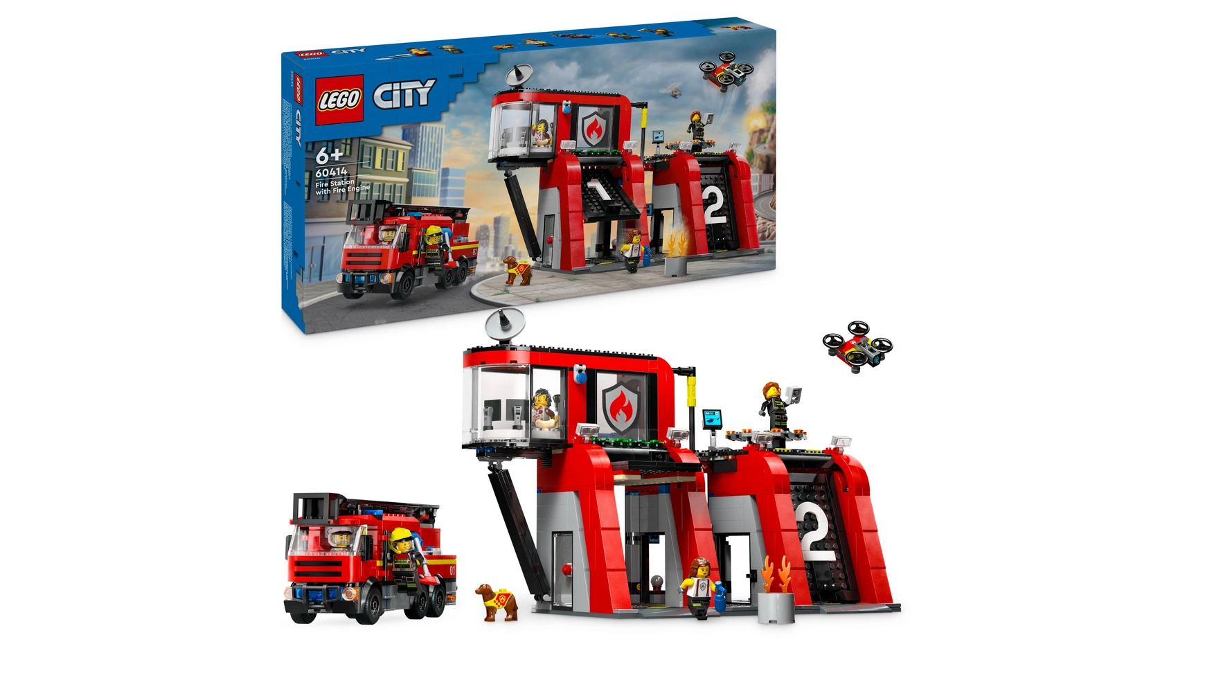 Lego City Пожарная часть с поворотной лестницей, игрушка для пожарных lego city пожарная часть и пожарная машина
