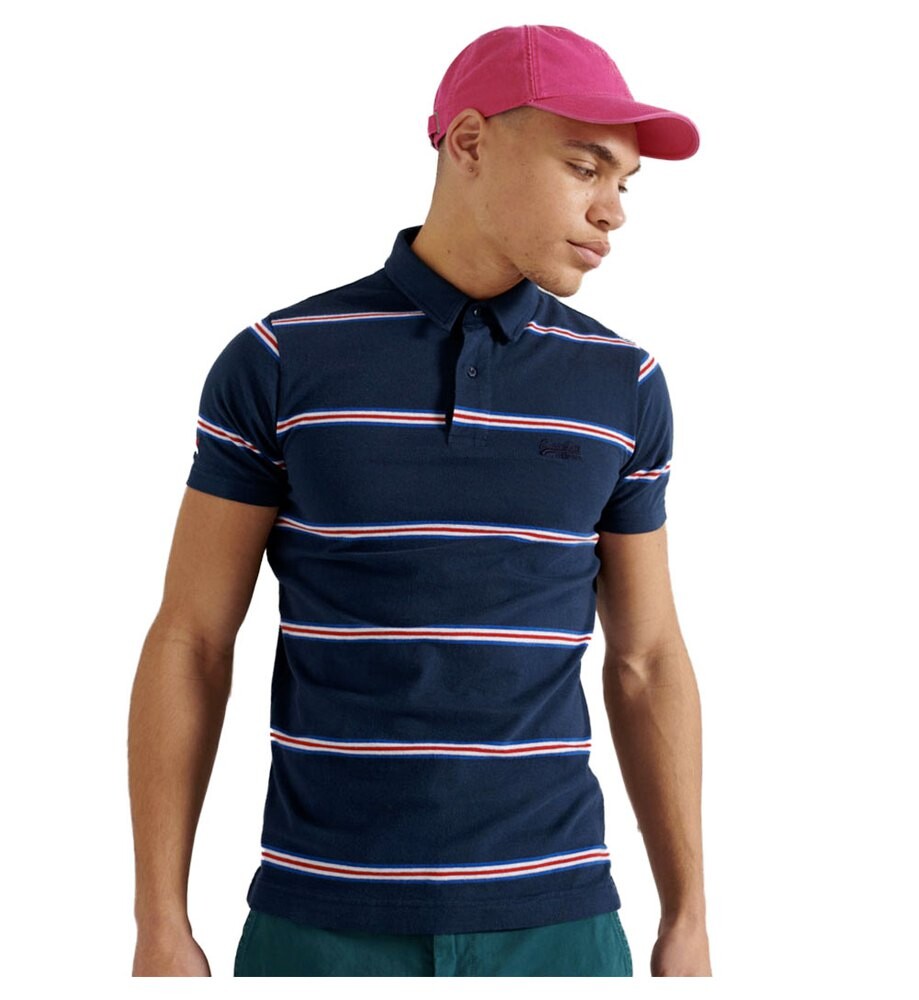 

Поло с коротким рукавом Superdry Academy Stripe, синий