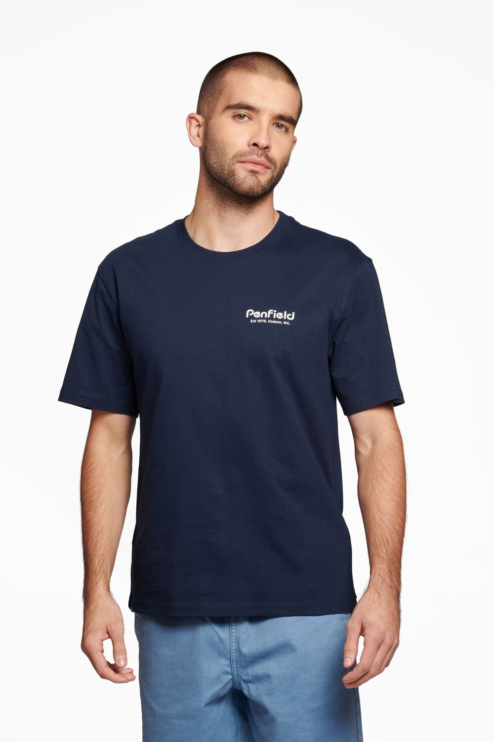 

Белая футболка Hudson с надписью Penfield, синий