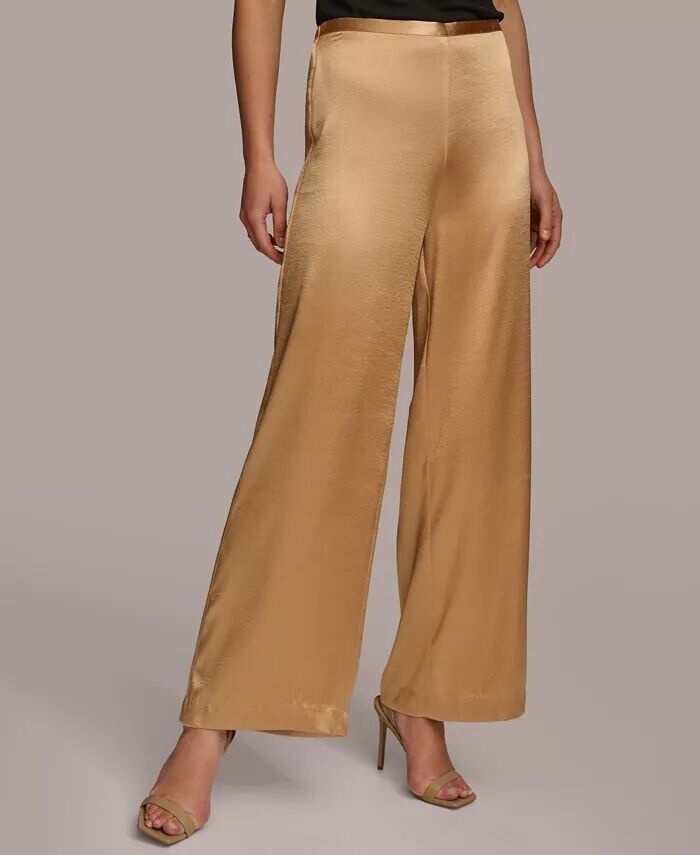 

Donna Karan Женские атласные брюки широкого кроя Donna Karan New York, бежевый