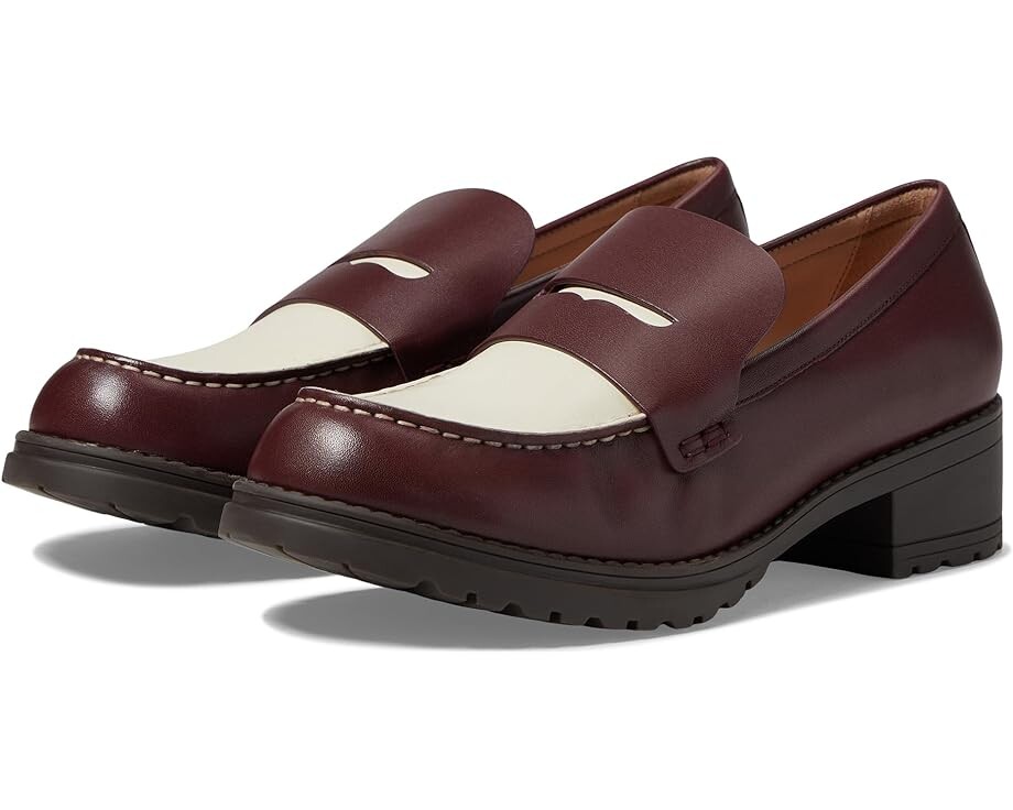 

Лоферы Cole Haan Camea Lug Loafer, цвет Bloodstone/Ivory Leather