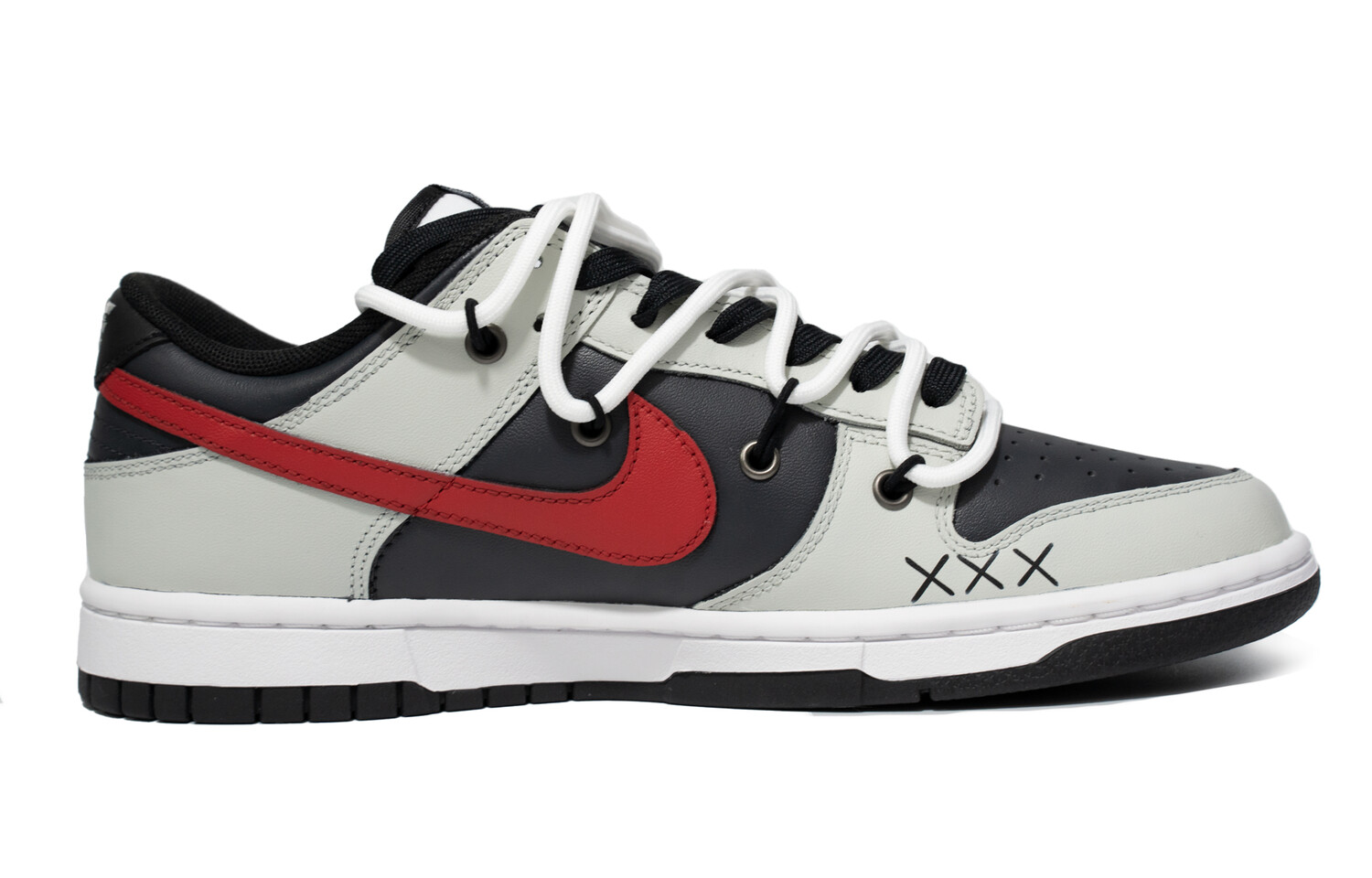 

Кроссовки Nike Dunk Skateboarding Shoes Men Low-top Grey/Black/Red, светло-серый