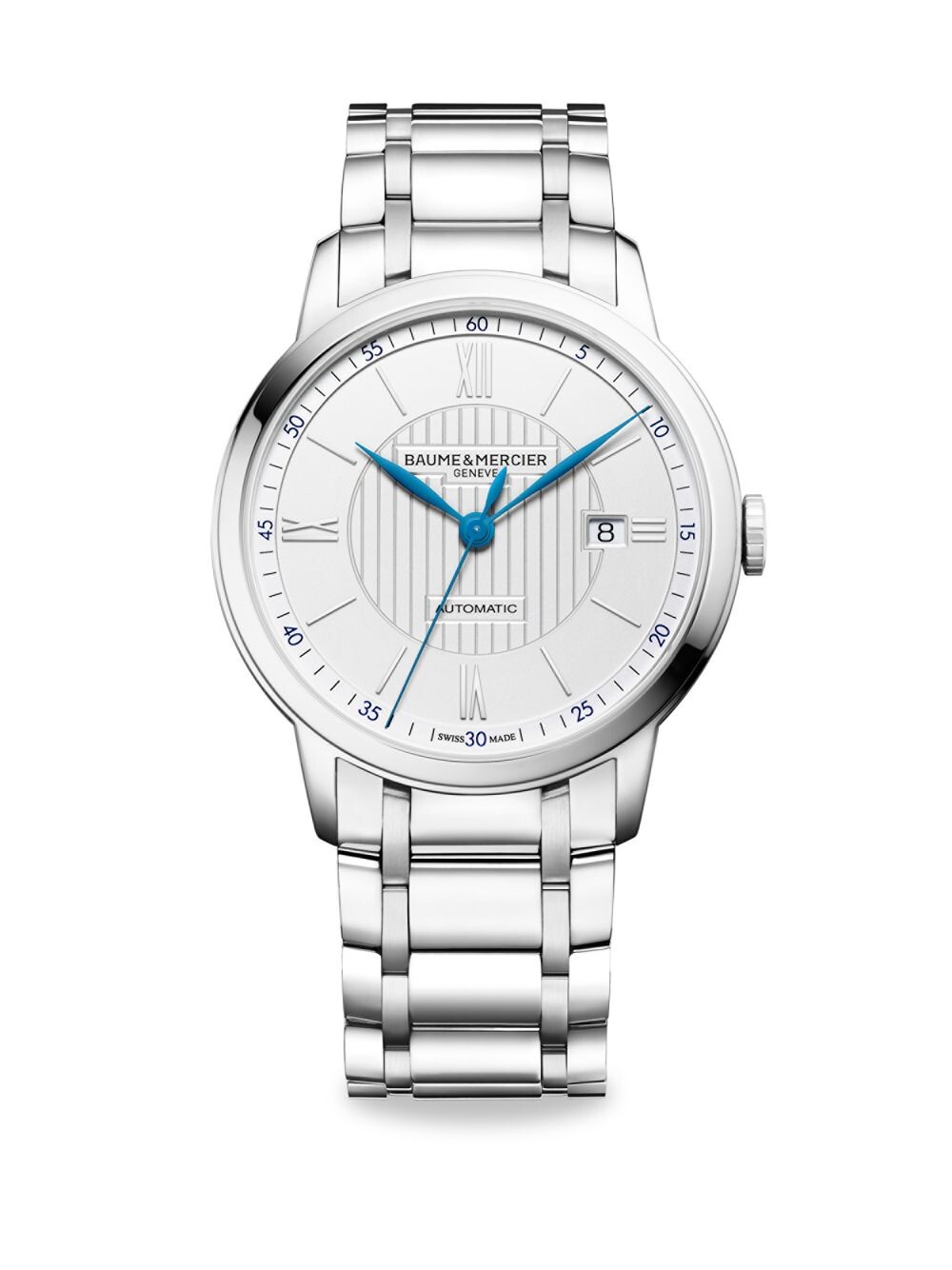 

Часы Classima с браслетом из нержавеющей стали Baume & Mercier, серебряный