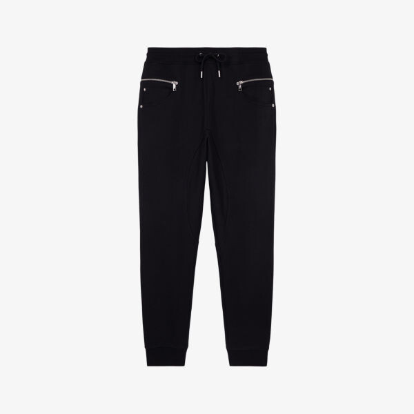 

Спортивные брюки из хлопкового джерси с множеством карманов на молнии The Kooples, черный