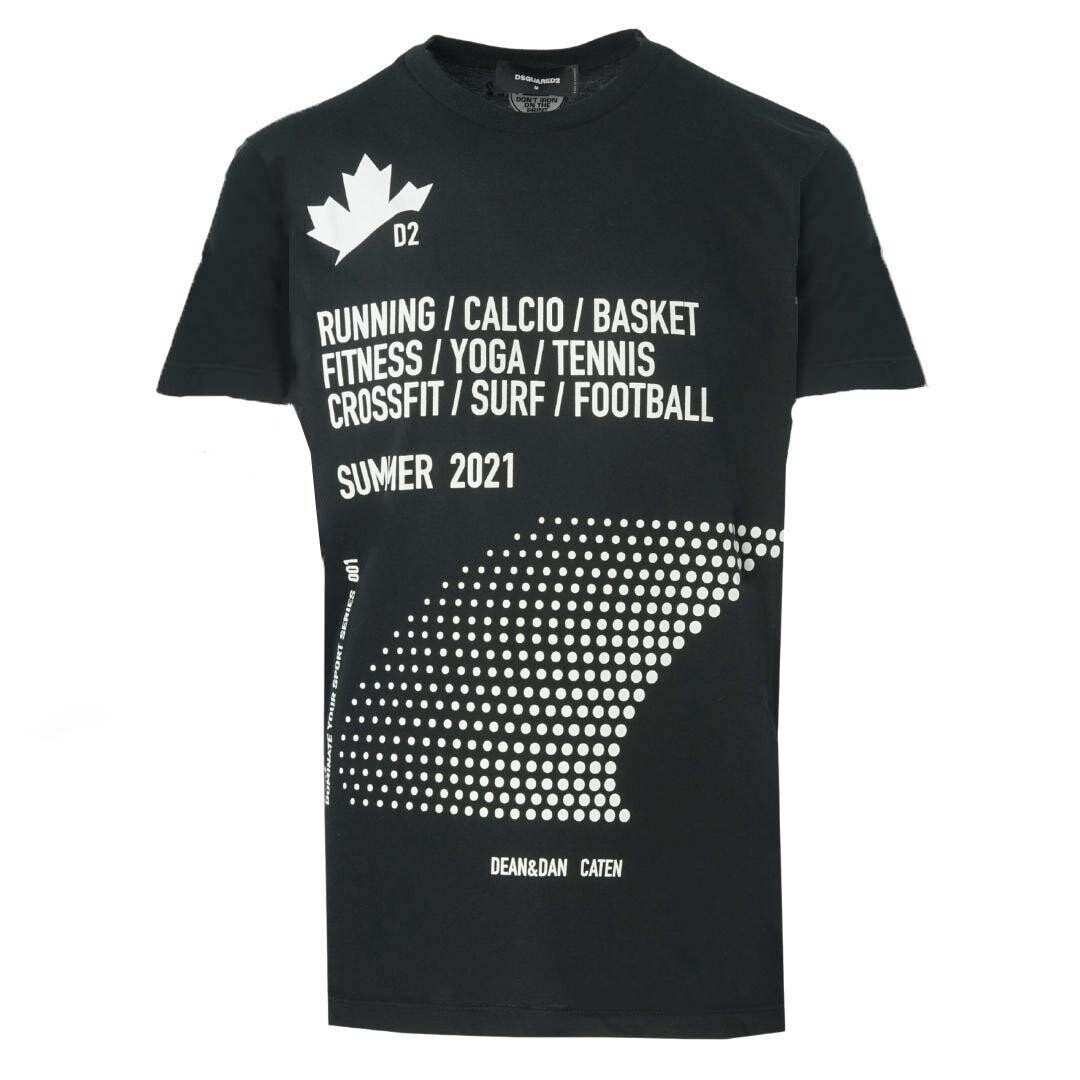 Черная футболка с логотипом Sport Series Dsquared2, черный черная футболка hardcore canadian maple leaf dsquared2 черный