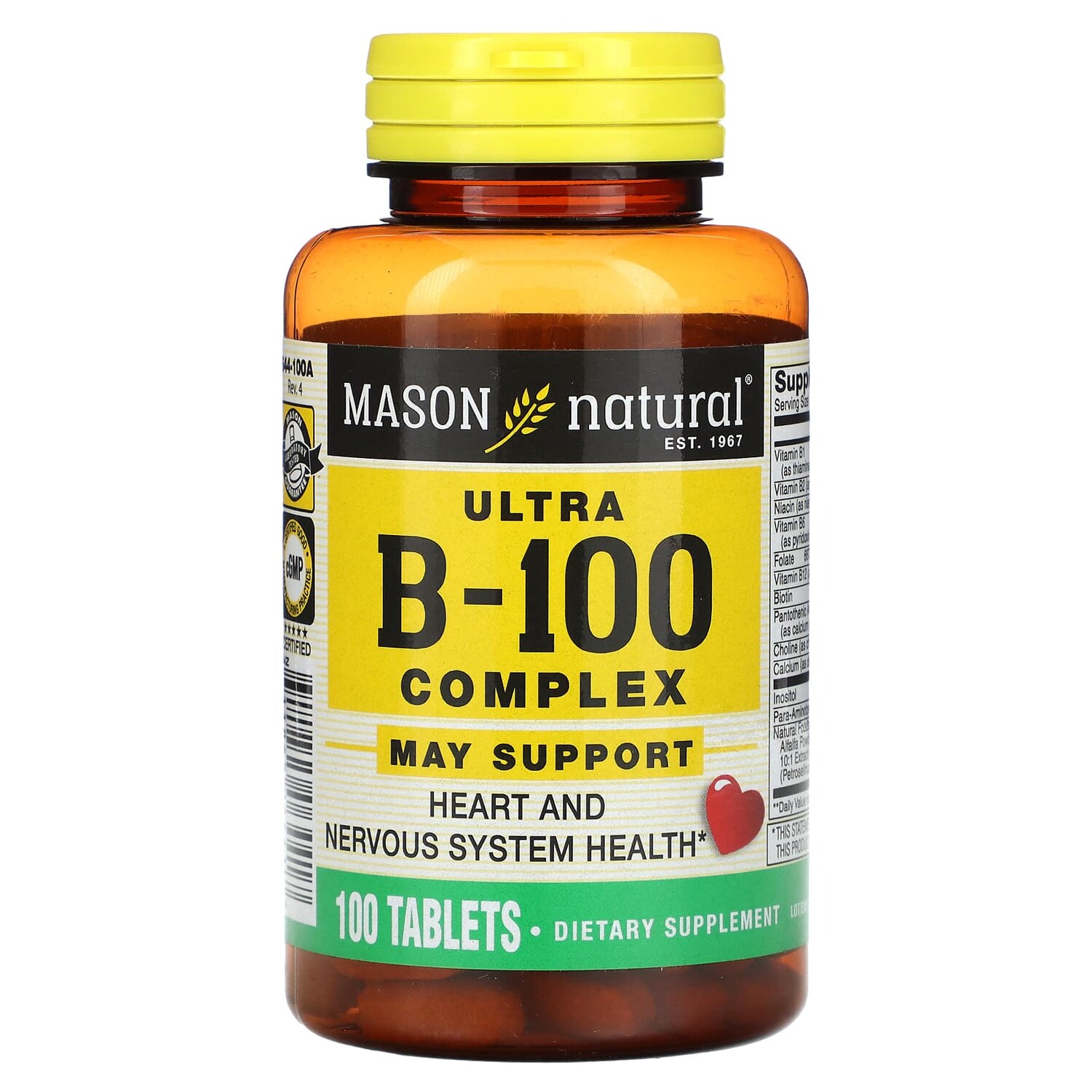 

Ultra B-100 Complex, 100 таблеток, Mason Natural