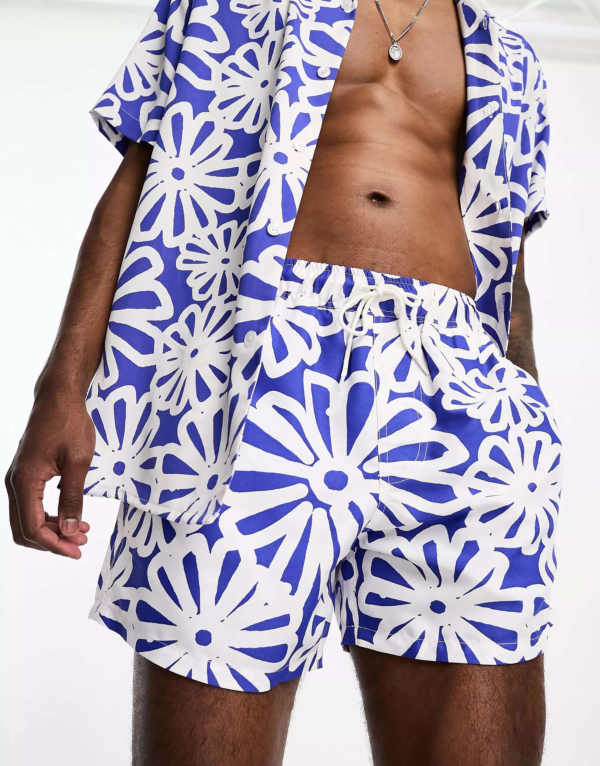 Короткие шорты для плавания ASOS с цветочным принтом цена и фото