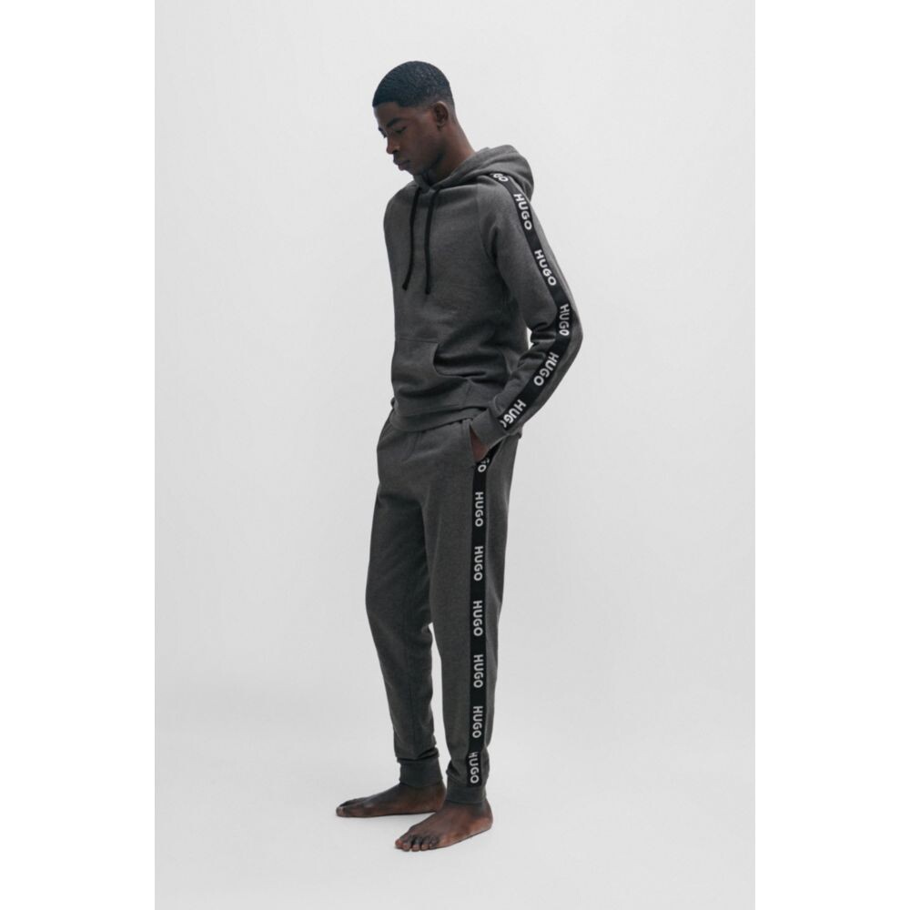 

Толстовка свободного кроя с лентой с логотипом Hugo, цвет Light Grey