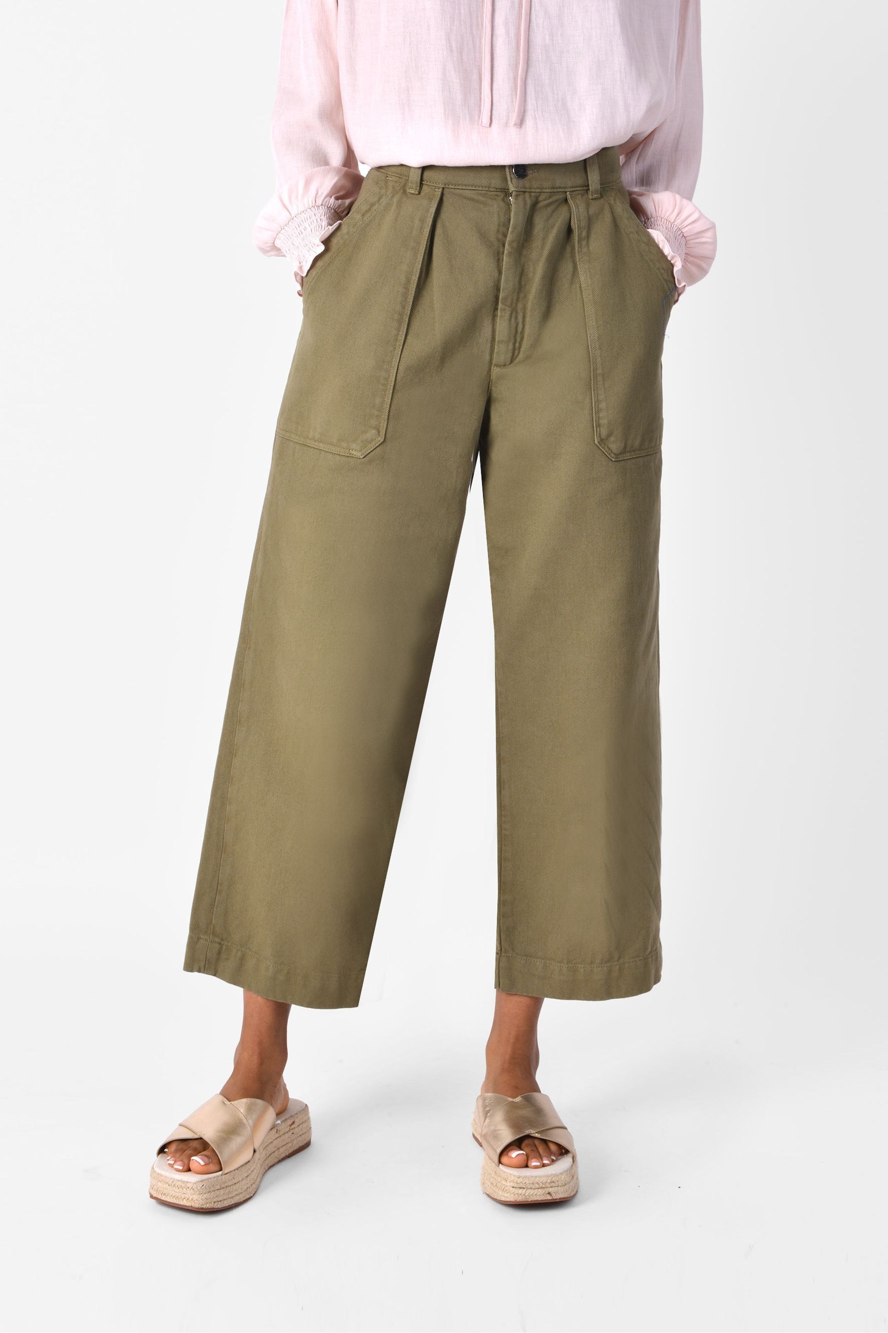 цена Джинсовые брюки-кюлоты Ro&Zo, зеленый