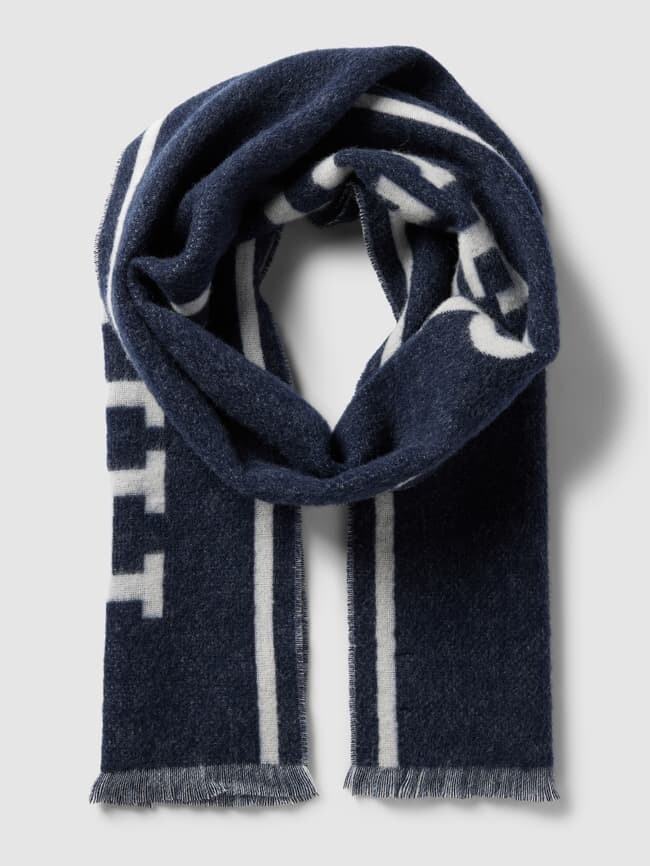 

Шарф с бахромой модель "МОНОТИП" Tommy Hilfiger, темно-синий