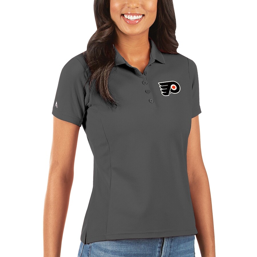 

Поло с коротким рукавом Antigua Philadelphia Flyers, угольный