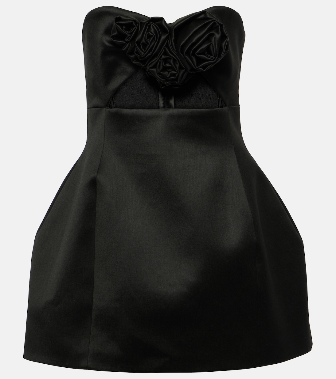 Мини-платье-бюстье с цветочной аппликацией Magda Butrym, черный