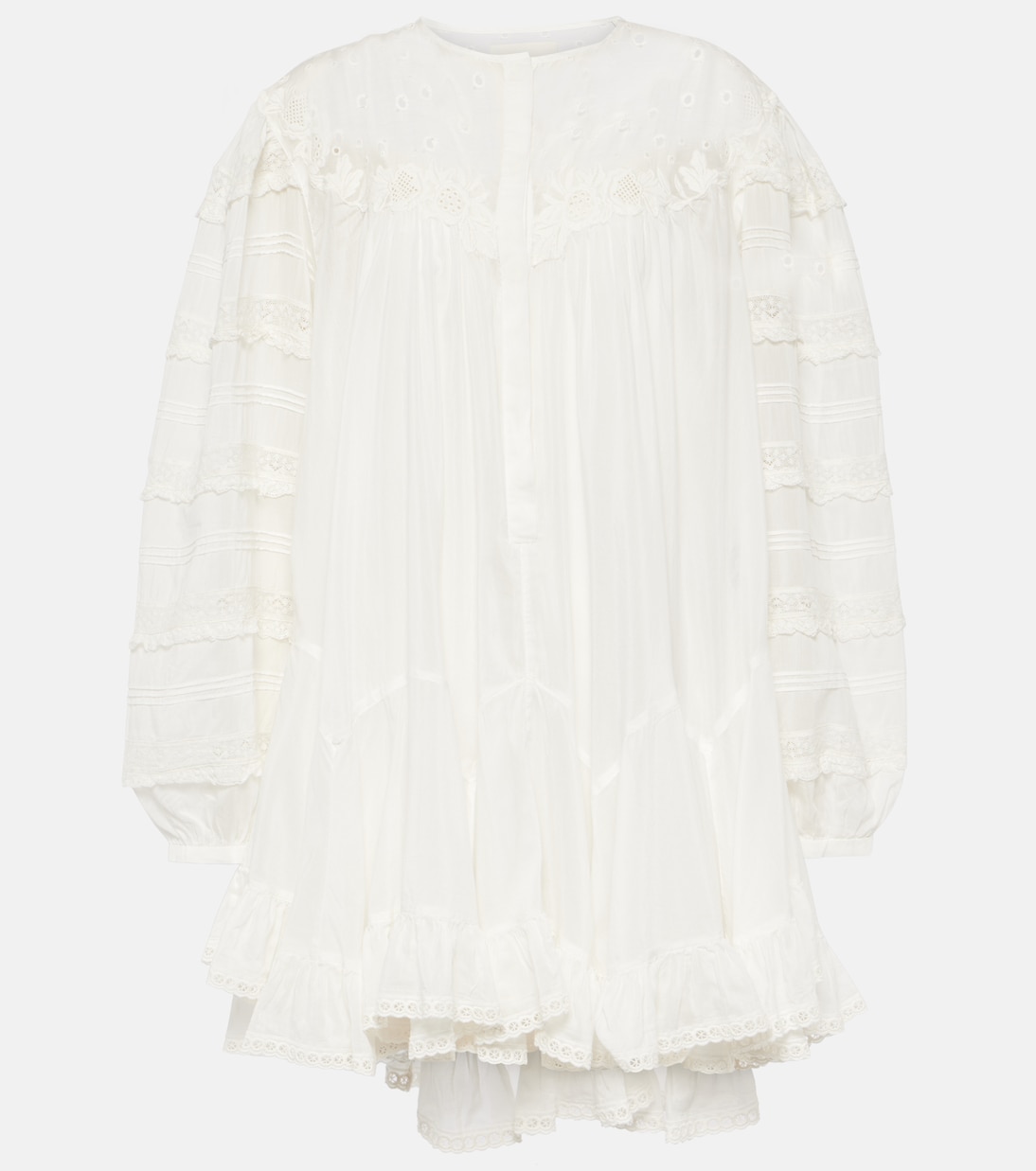 Мини-платье gyliane из хлопка и шелка Isabel Marant, белый