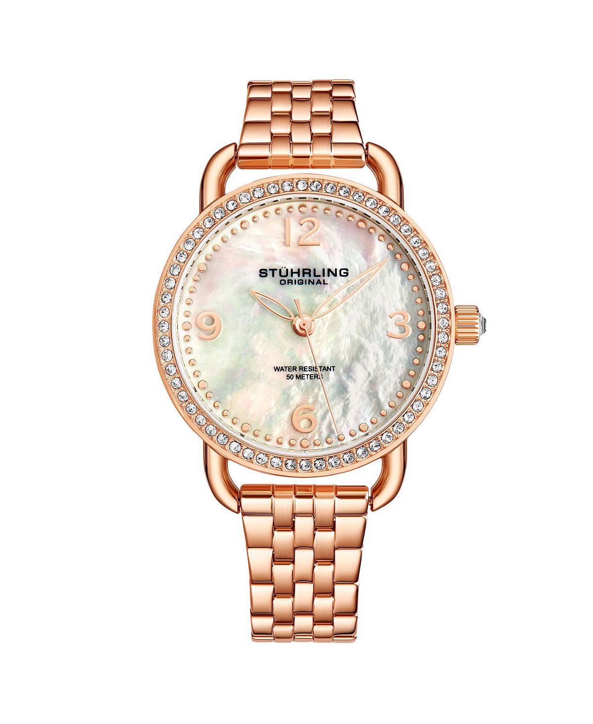 Женские часы-браслет из нержавеющей стали розового золота 38 мм Stuhrling